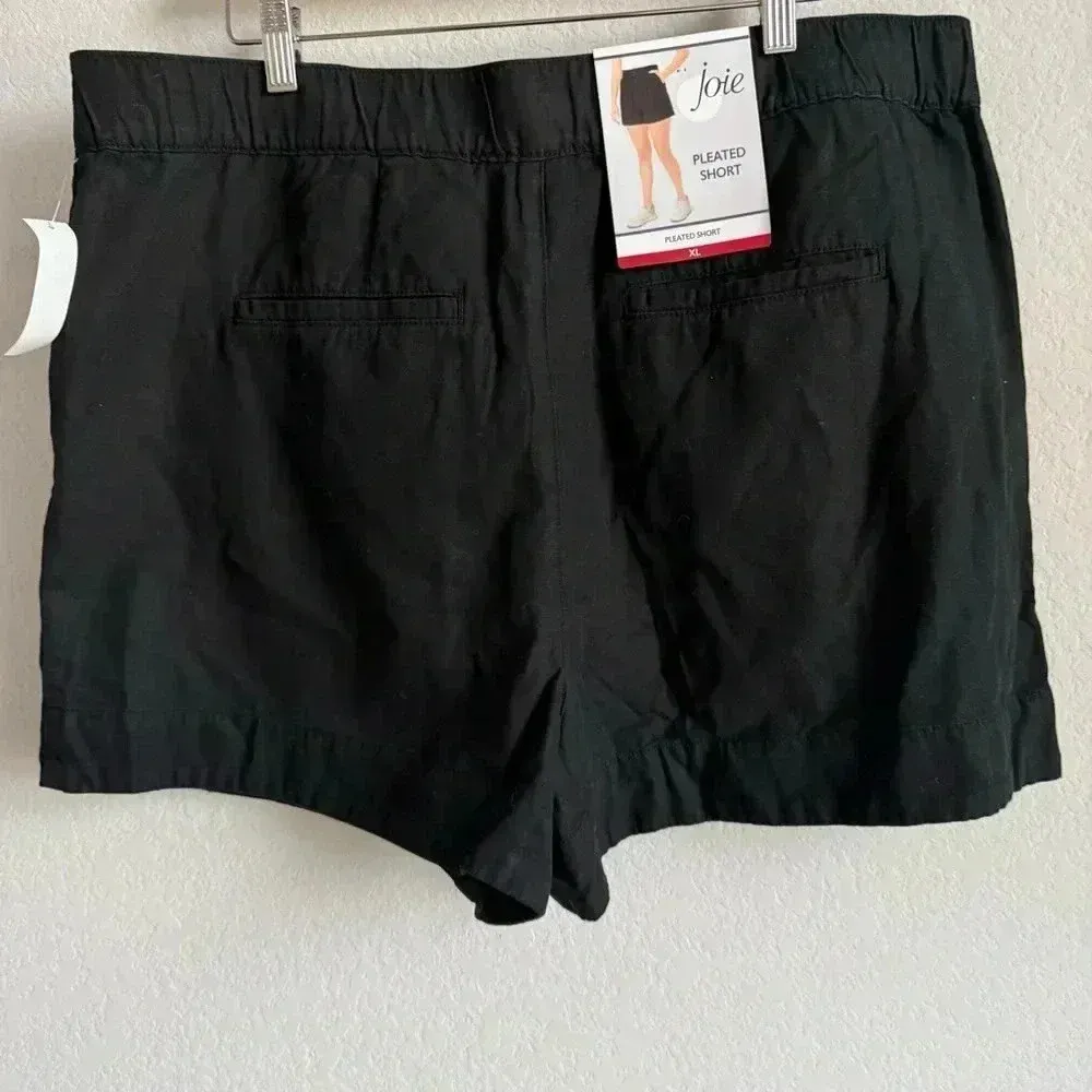Joie Women's Black High Rise Linen‎ Blend Pleated Casual Preppy Shorts XL NWT - Image 7
