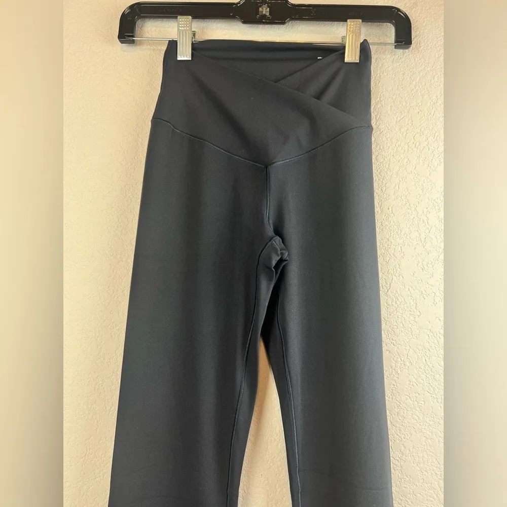 Offline by Aerie High Rise Cross Band Flare Leggings in Navy Blue size Small - Image 2