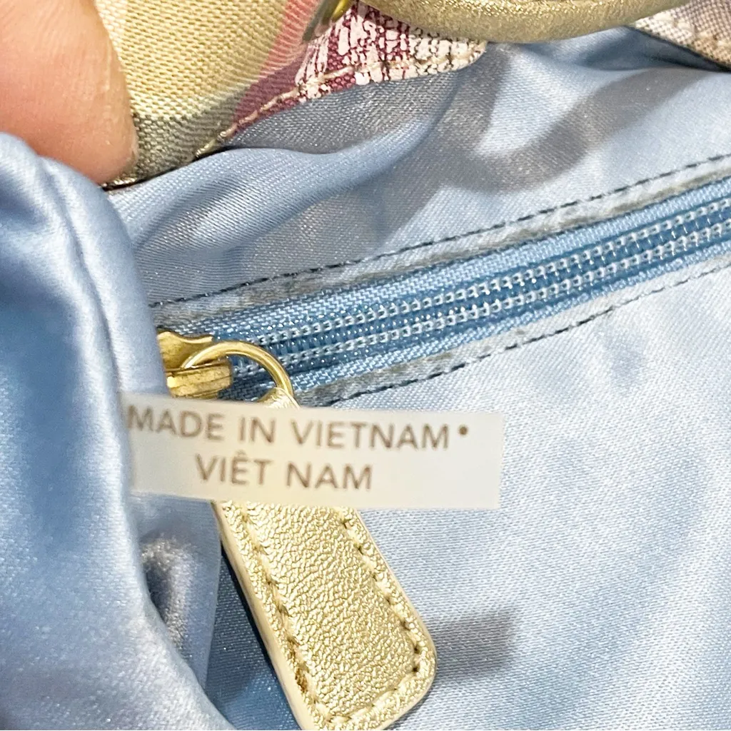 Coach‎ F77342 Daisy Madras Packable Backpack Plaid DayBag Handbag Sack - Image 6