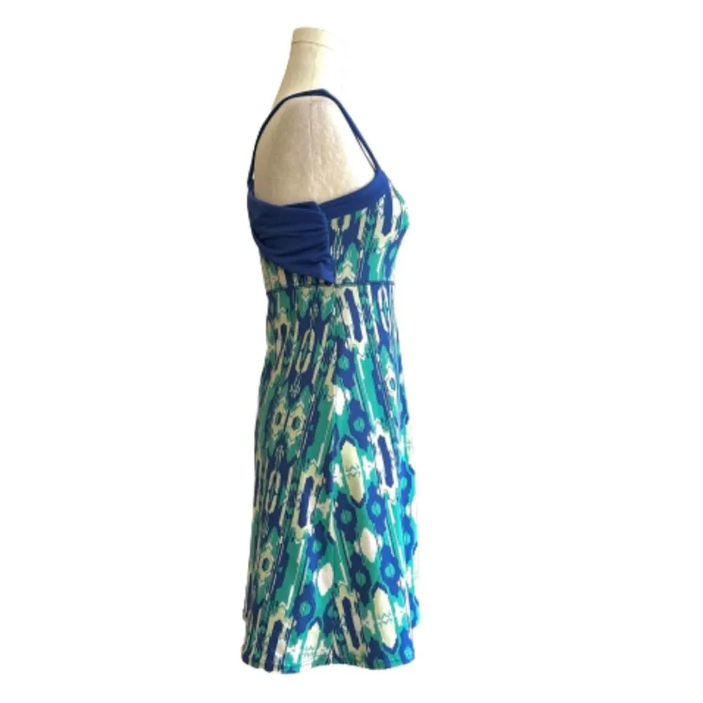 Soybu Dress Blue Green Print Strappy Twist Back Athletic Casual Stretch Size XS - Image 6