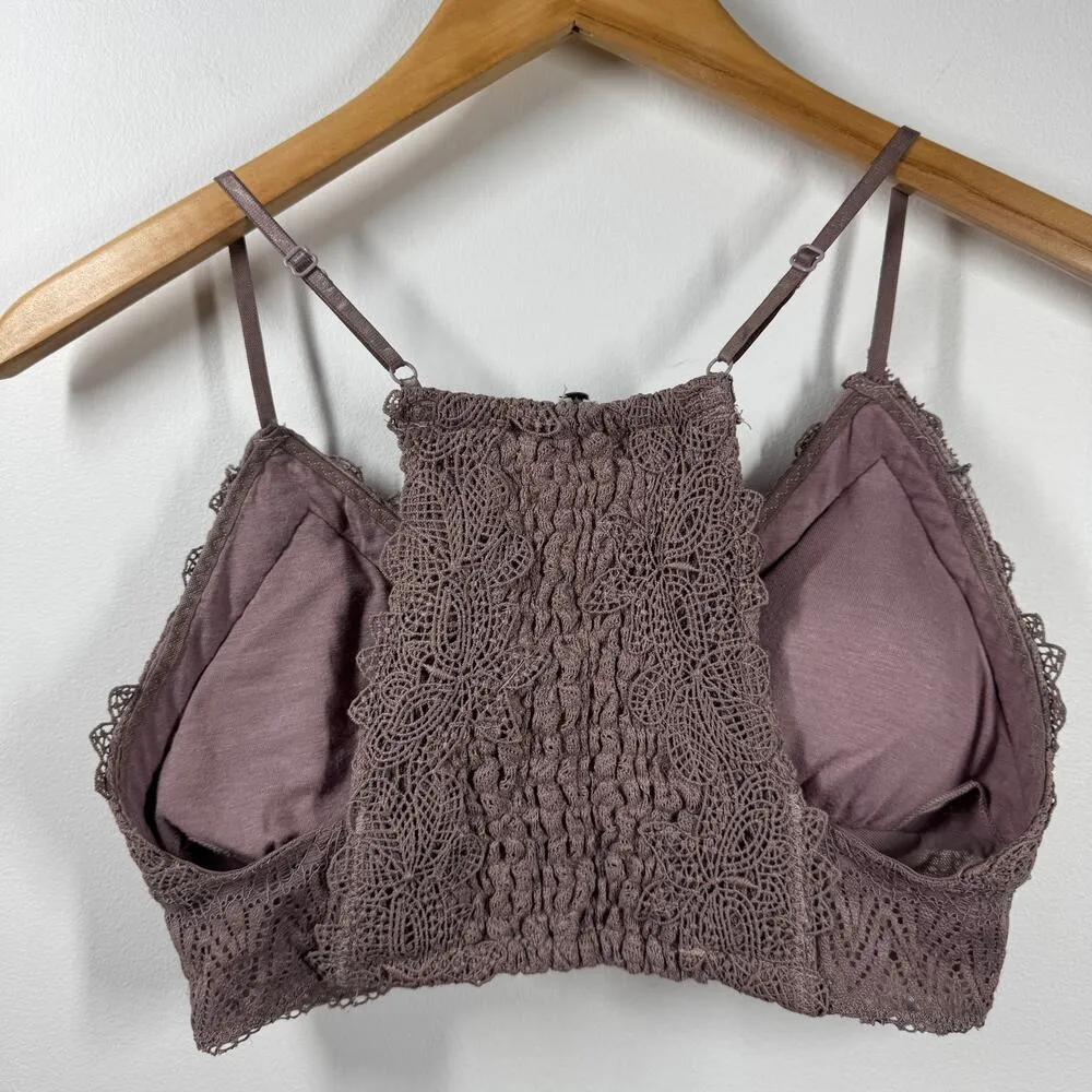 Listicle Womens Floral Purple Halter Bralette Padded Size M Whimsigoth Fairy - Image 2