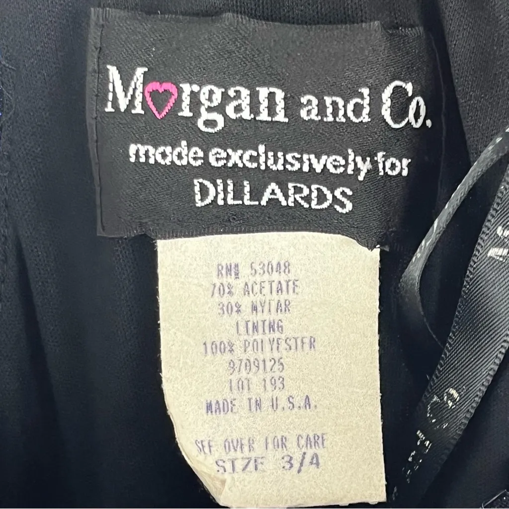 MORGAN & CO. Blue Sequin Top Strappy Back  Iridescent Skirt Maxi Dress, Size 3/4 - Image 3