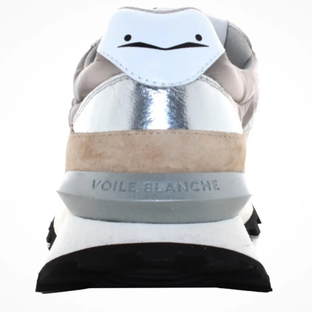 Voile Blanche QWARK HYPE WOMAN Leather and Fabric Sneakers in Grey-Beige Size 39 - Image 4