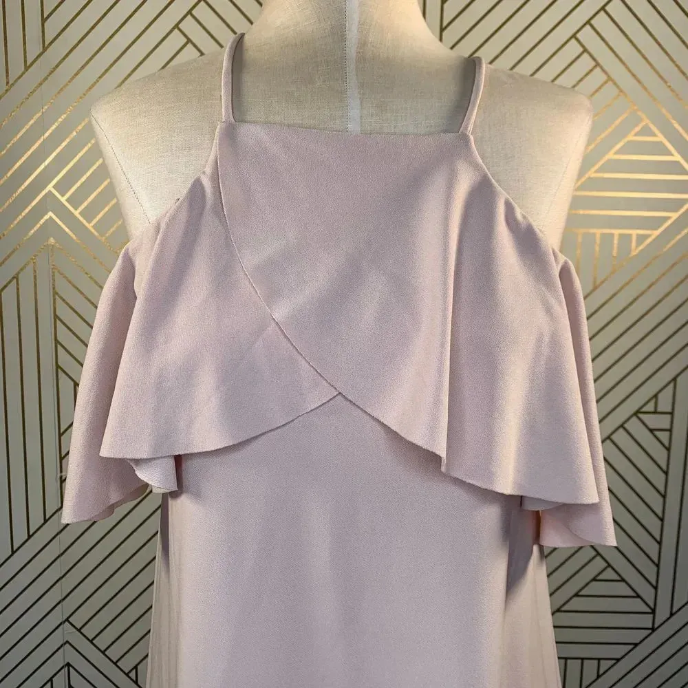 Zara Dress Off the Shoulder Sleeveless Pullover with Frill Light Pink Size Small - Image 3