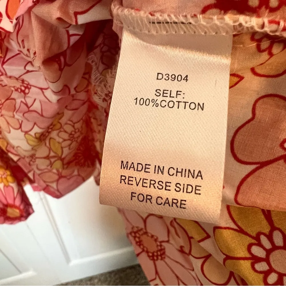 Alexia Admor Molly Mini Dress Pink Tiered Floral Spring 100% Cotton Size 2 - Image 9