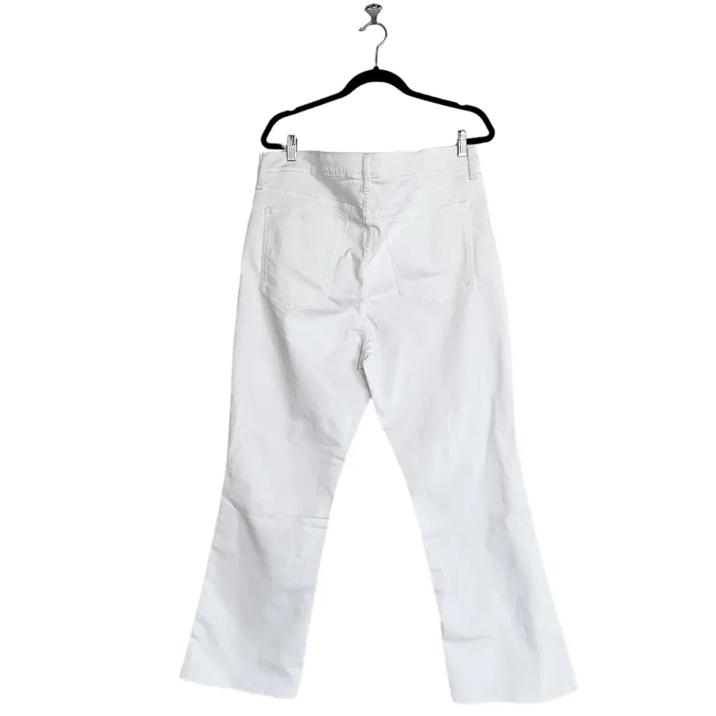 NWOT Banana Republic High Rise Frayed Hem Boot Cut  Jeans In Color Pure White - Image 3