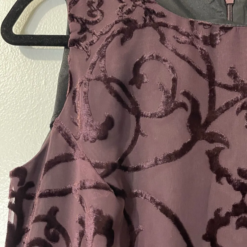 Vintage RAMPAGE Y2K Velvet Sleeveless Maxi Dress Size 5 Small Burgundy NWT 90s - Image 3