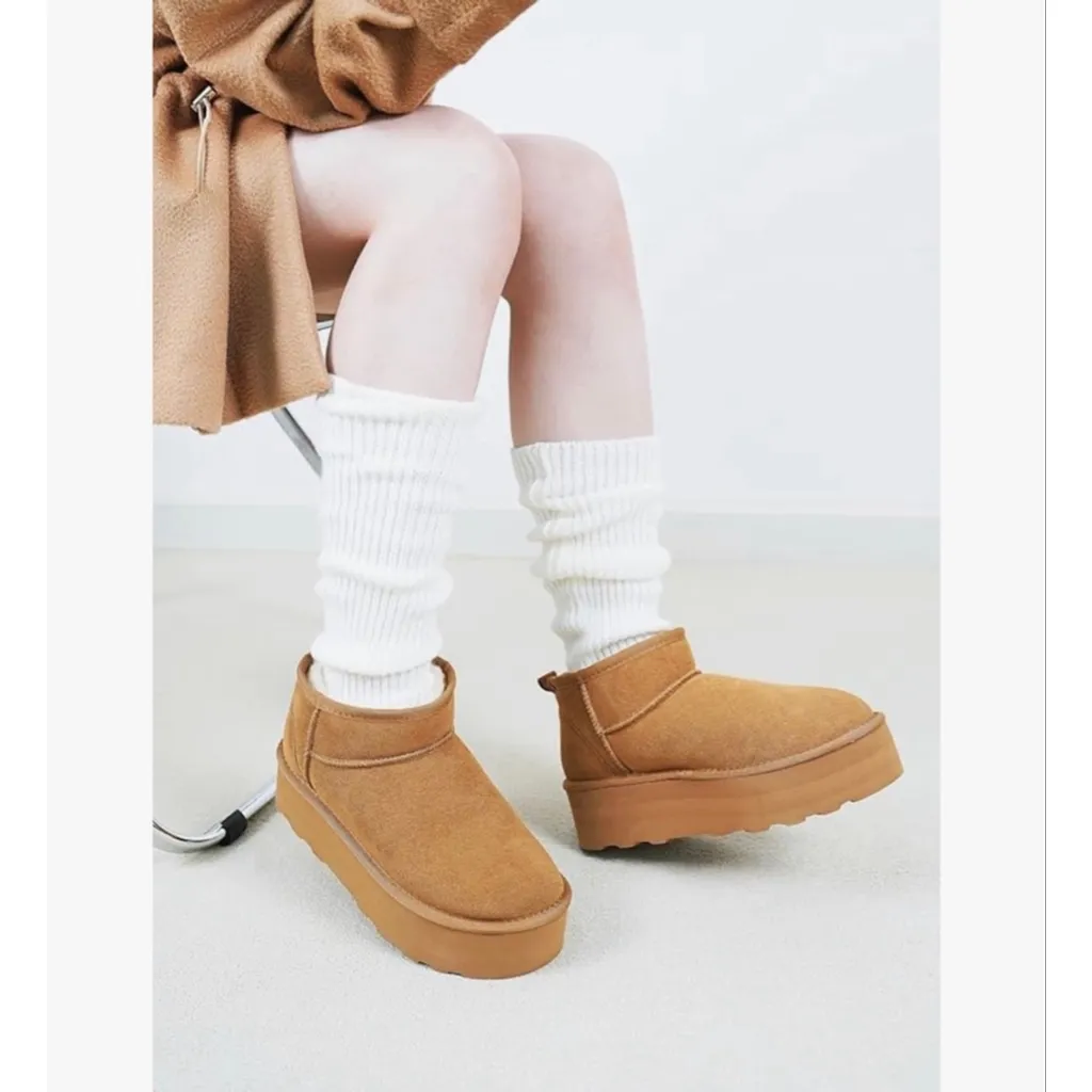 NEW Ultra Mini Platform Classic Short Ankle Cloud Fur Lined Anti - Image 7