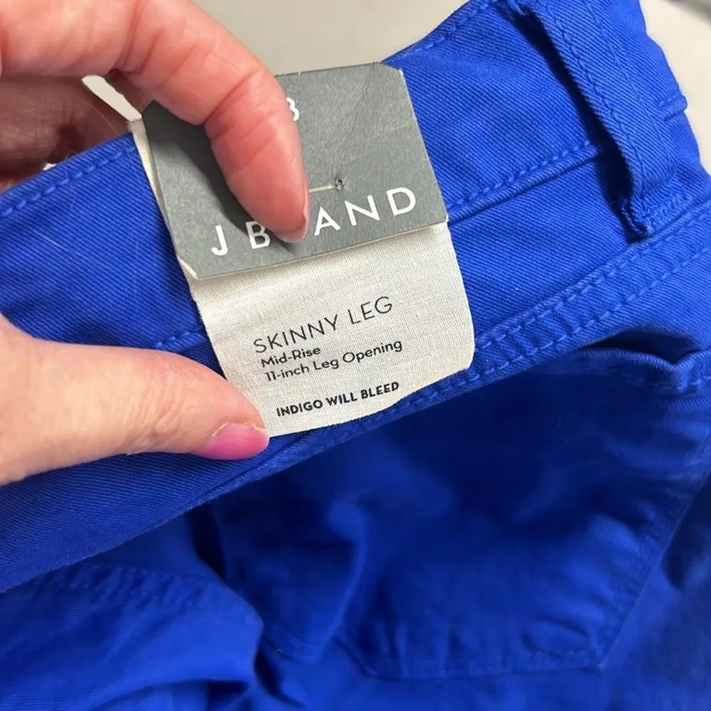 J Brand Royal Blue Skinny Leg Mid-Rise Denim Jeans Japanese Luxe Twill Size 28 - Image 7