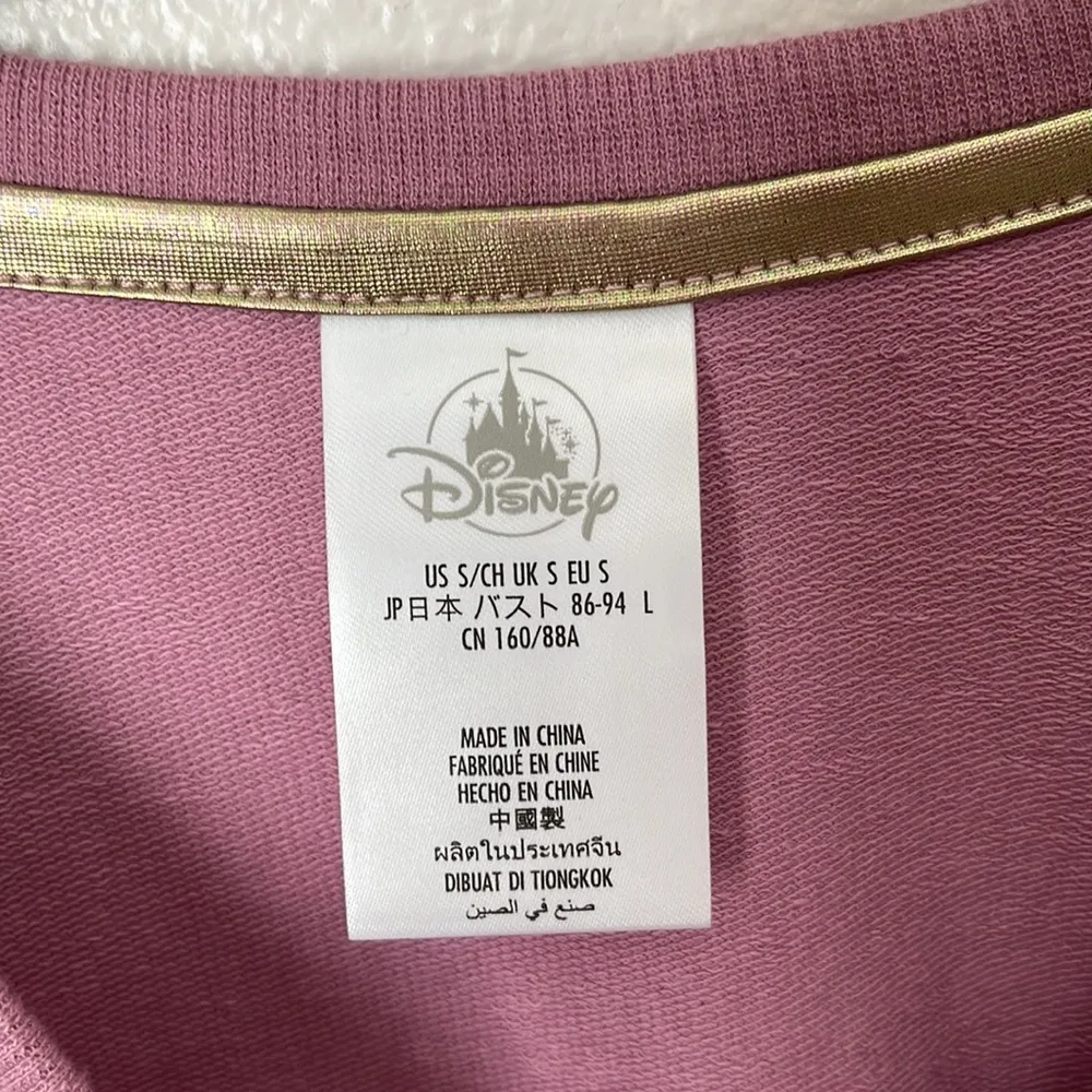 Disneyland Disney Parks castle spell out iridescent graphic sweatshirt S - Image 5