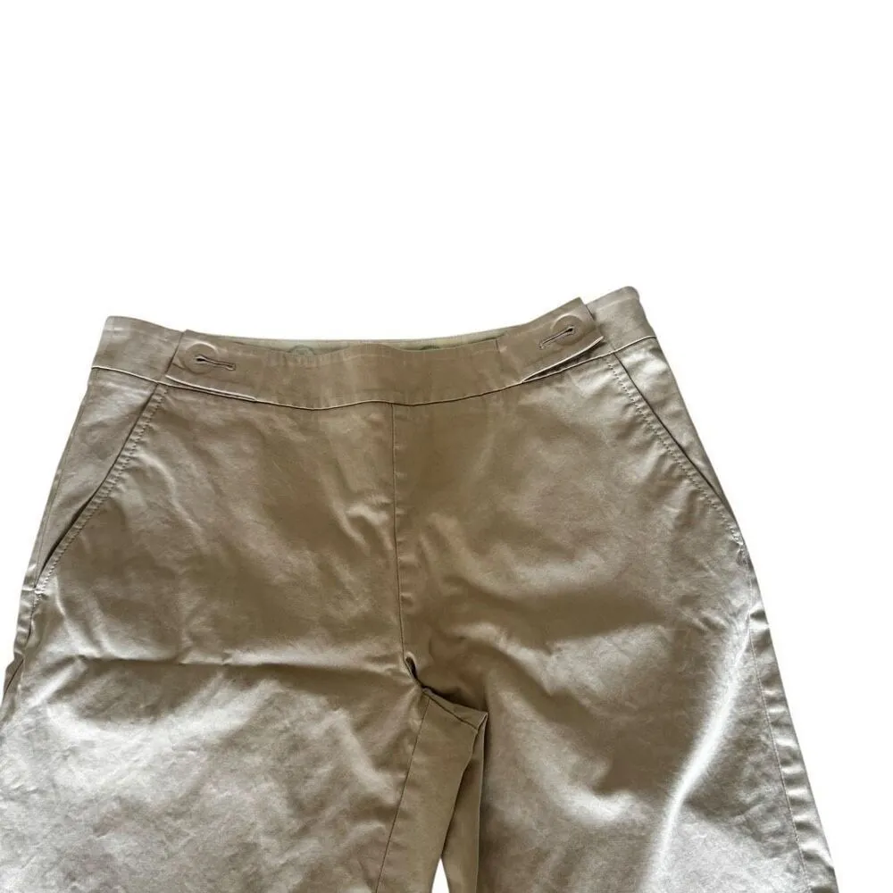 Tory Burch khaki beige pants straight leg mid rise casual work SZ 6 #2419 - Image 2