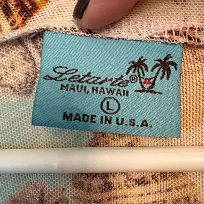 Letarte Floral Seashell Tunic Top Sheer Mesh Crochet Swim Cover Multicolor Large - Image 3