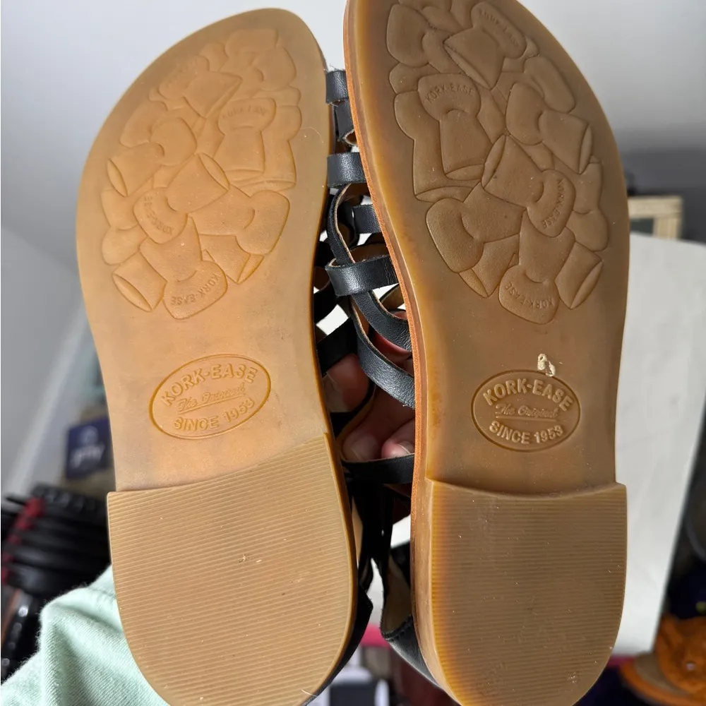 Kork-ease Palmyra Black Leather Strappy Gladiator Sandal Sz 8 - Image 9