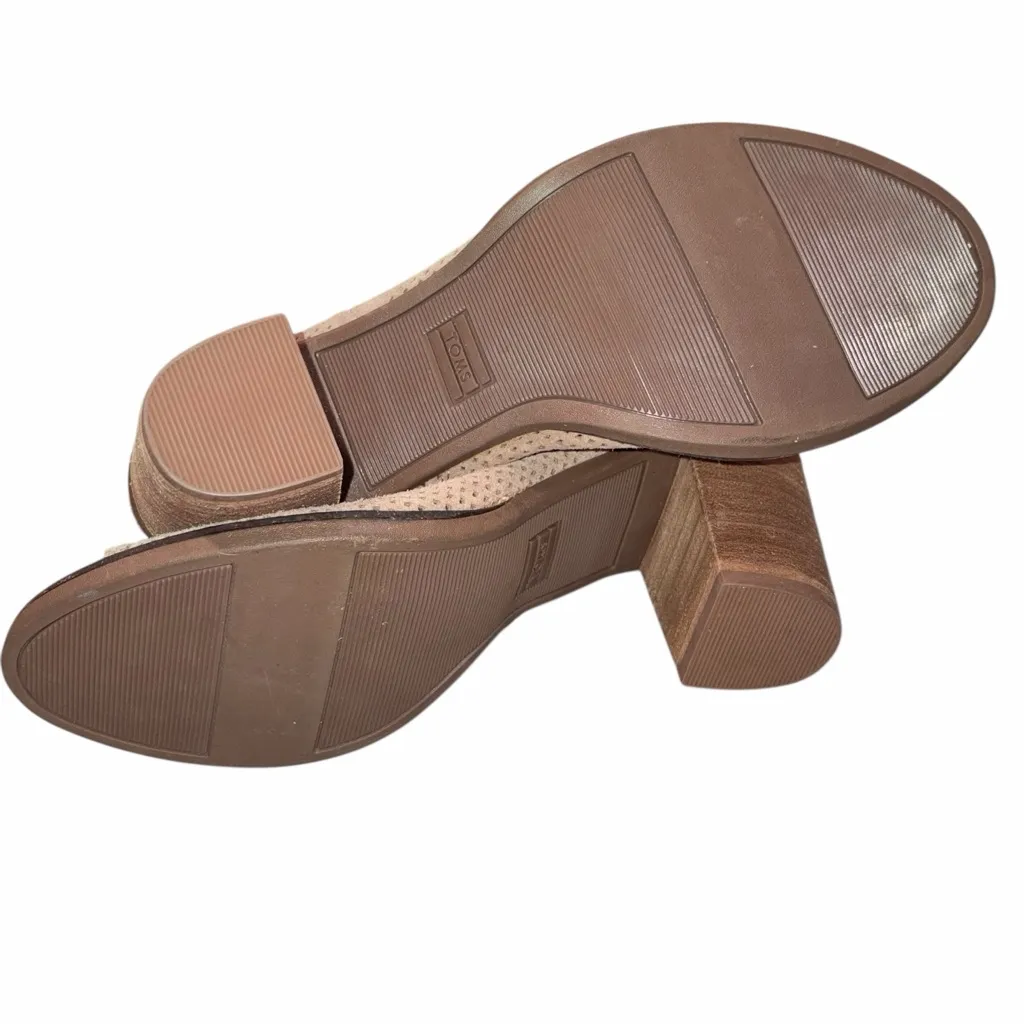 NEW TOMS Majorca Tan Suede Perforated Peep Toe Booties Sandals Shoes size 9 - Image 8