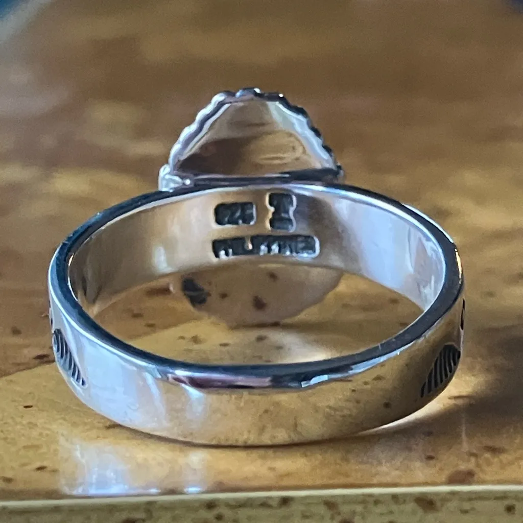 Mojave Turquoise Sterling Silver Southwestern Ring Size 9 Blue - Image 5