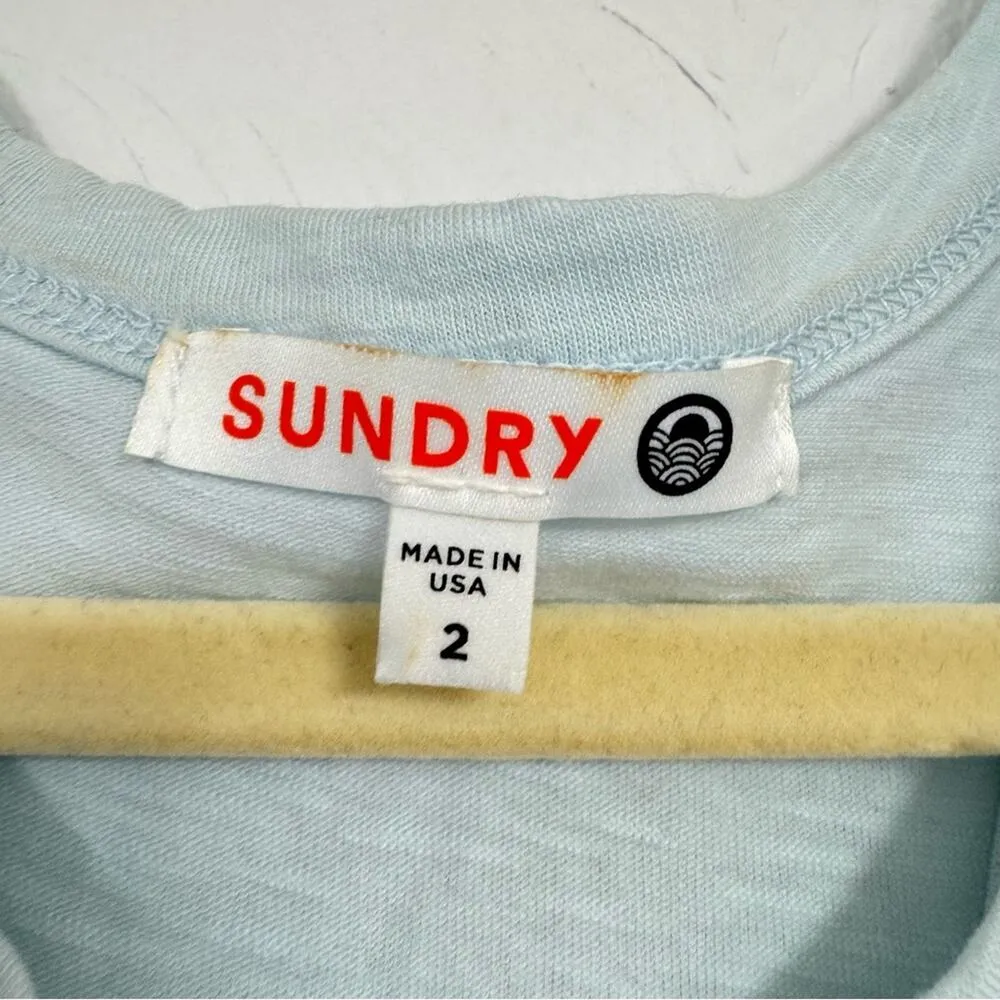 Sundry Light Blue Mini Dress Women’s M Ruched Sleeveless Athletic Hiking Outdoor - Image 3