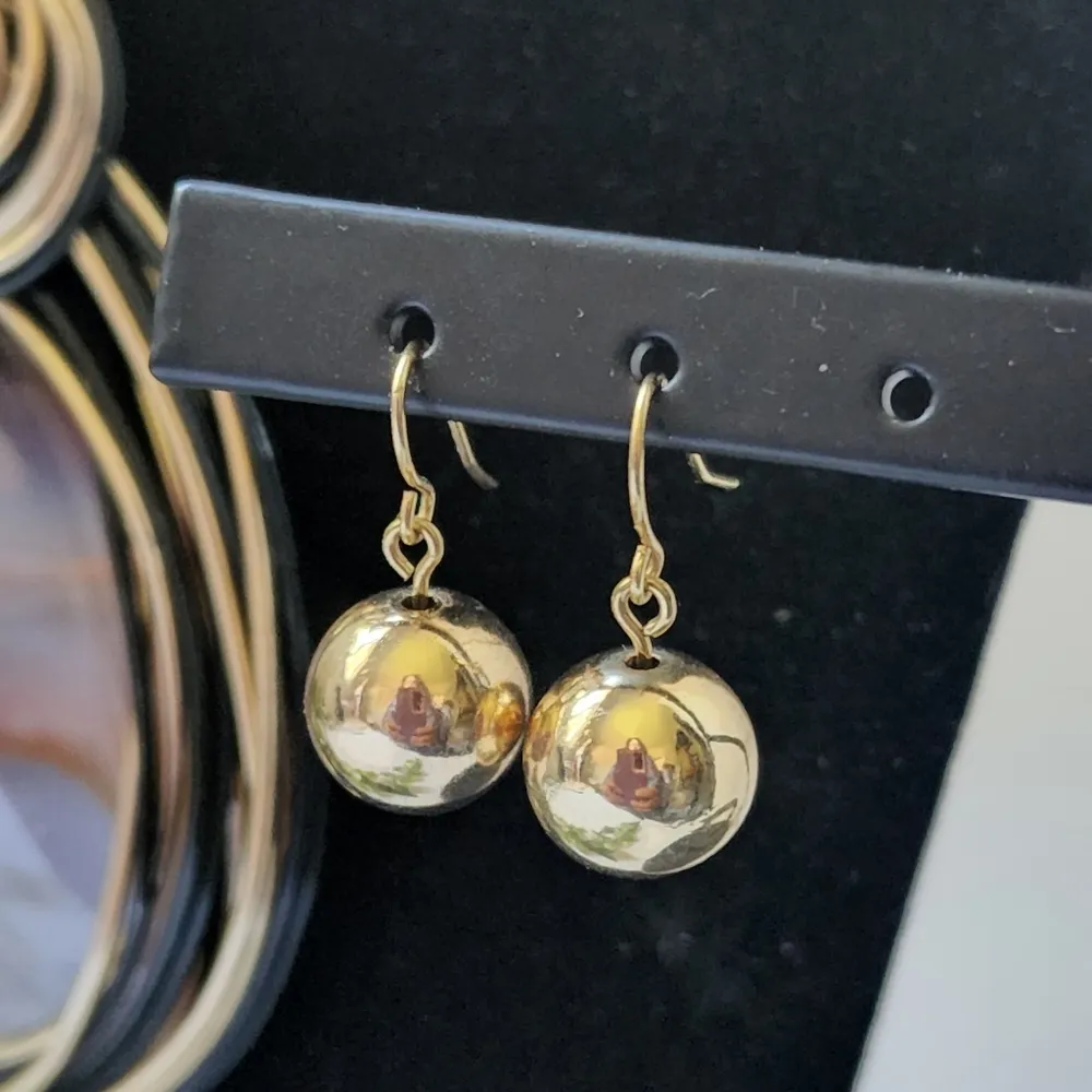 Faux Pearl Crystal with Wired Agate Stone Pendant Necklace Earrings Set Gold - Image 8