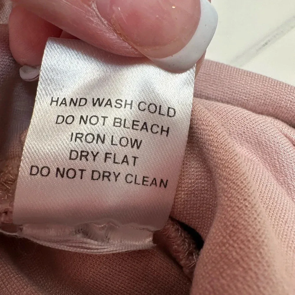 Haute Monde Blush Pink Stretchy Floral Roses Embossed Embroidered Skirt Size XL - Image 10