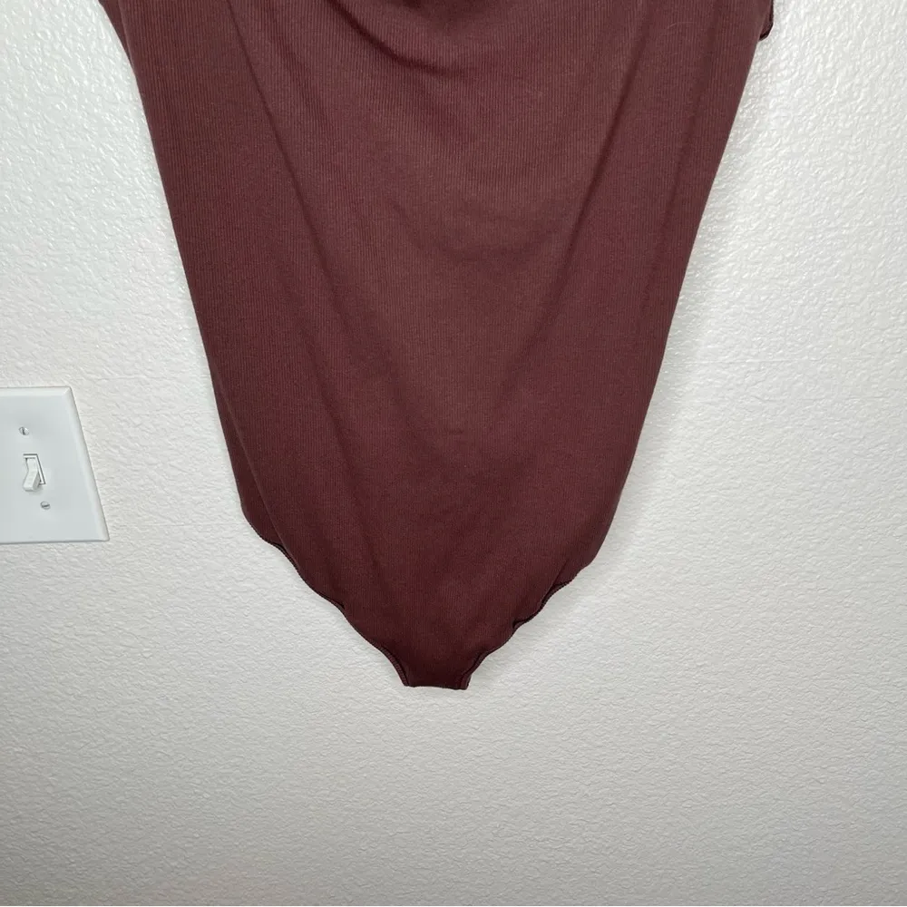 Skims stretch cotton ribbed garnet brown tank top body suit size 3X - Image 5