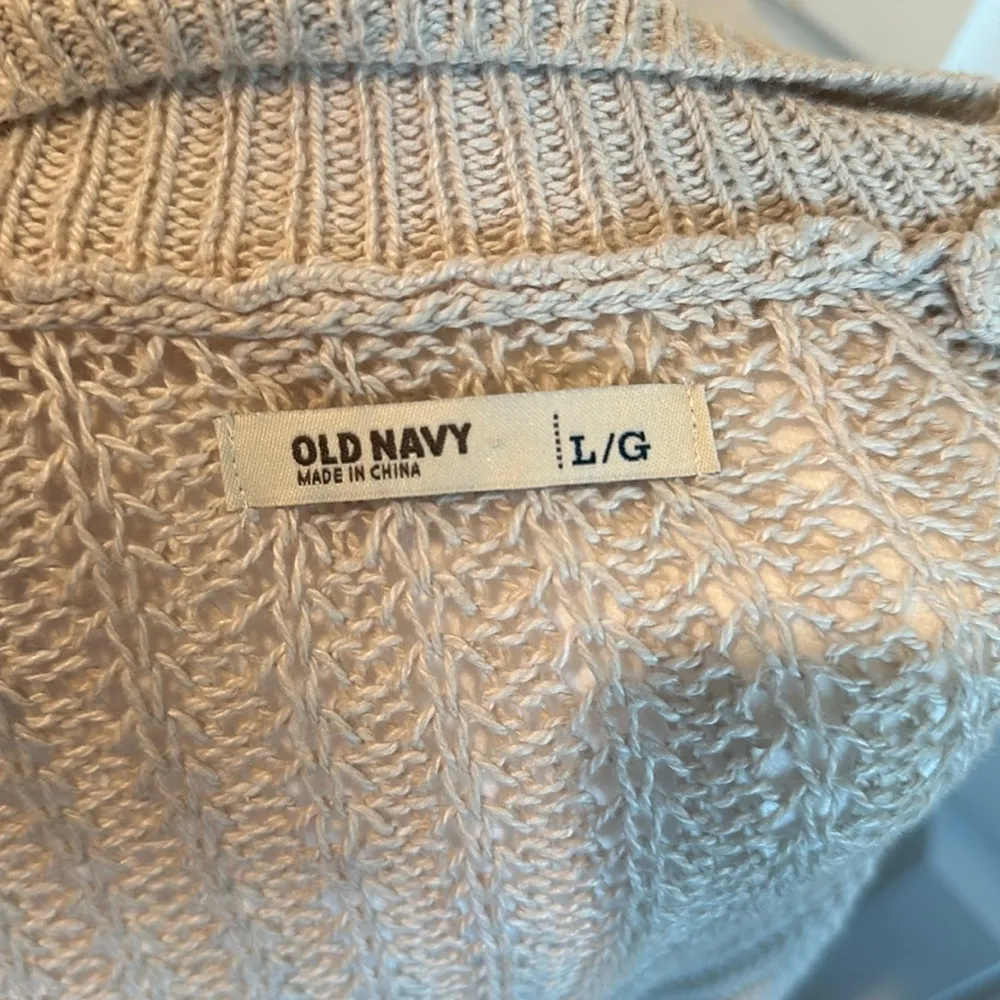 Old Navy Large Oatmeal Boho Linen Blend Knit Open Front Vest/Cover Up - Image 8