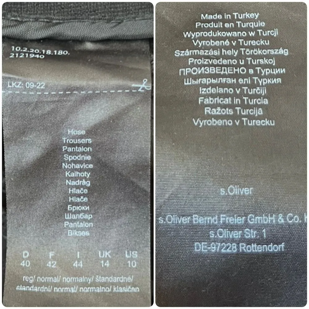 S.Oliver Charlotte Viscose Blend Black Ponte Knit Pants 30 Inch Inseam Size 10 - Image 13