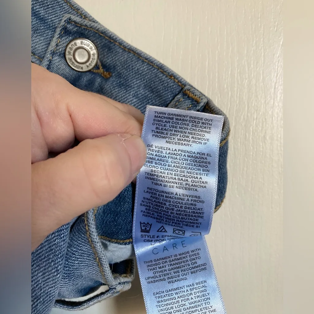 Kensie Vintage Luxe Light Wash High Rise Skinny Raw Edge Hem Denim Jeans #S - Image 5