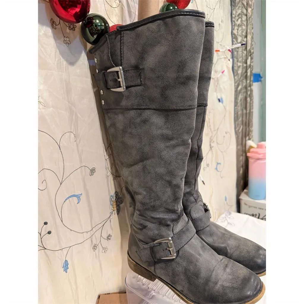 Madden Girl Women's Gray Knee-High Boots Size 8.5 Casual Zip Closure - Image 7