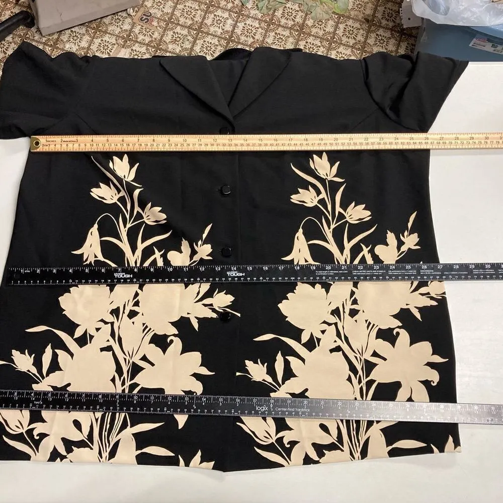 ‎VIRGO Women’s Black & Ivory Shacket Size 22 Black - Image 5