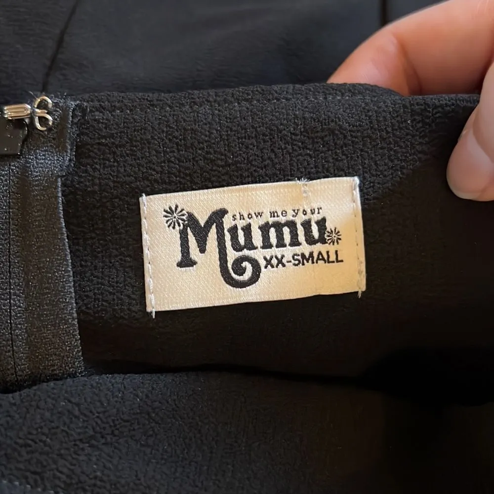 Show me your mumu upton off shoulder solid black high slit maxi dress xxs - Image 9