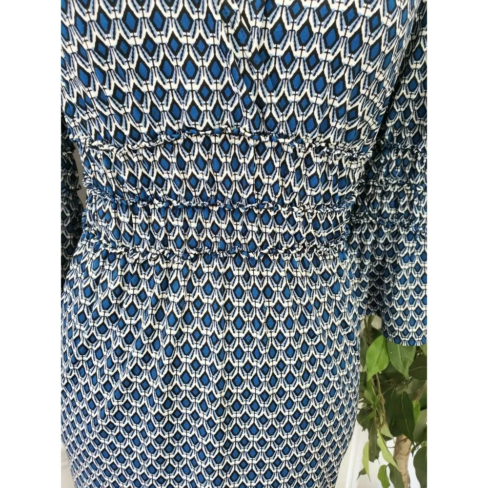 Sophie Max Women's Blue Polyester V-Neck Long Sleeve Knee Length Dress Size S - Image 3