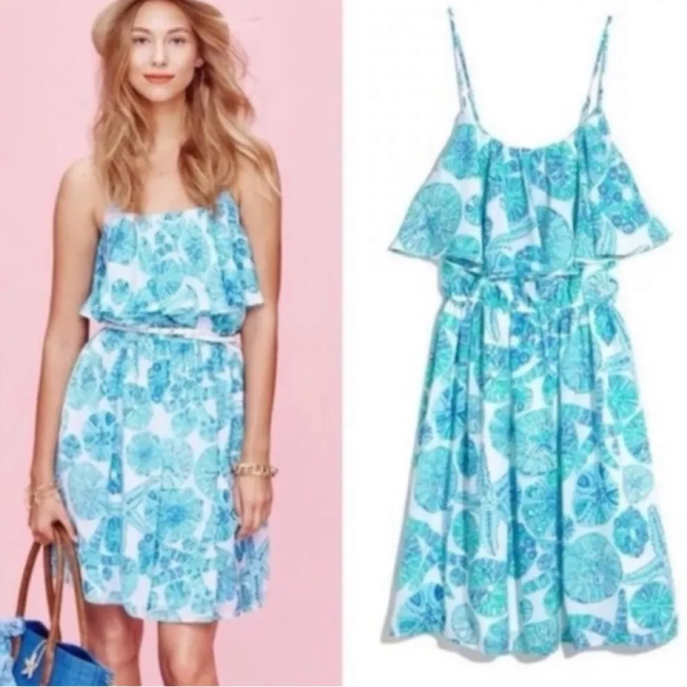 Lilly Pulitzer For Target Ruffle Mini Dress In Sea Urchin Size XL New With Tag Blue - Image 2