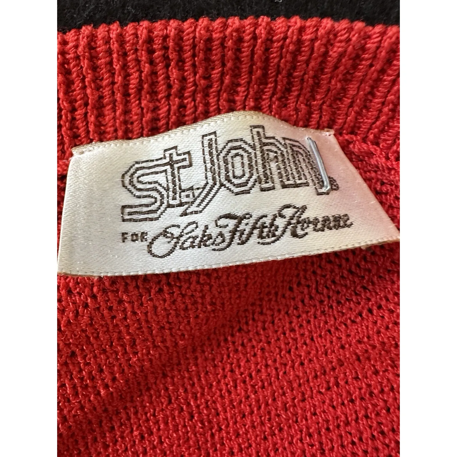 Vintage St.‎ John Saks Fifth Avenue Red Size 8 Cardigan Jacket USA - Image 8