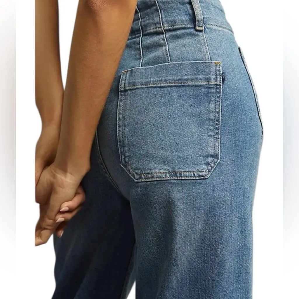 Pilcro x Anthropologie - The Skipper Cropped High Rise Wide Leg Jeans Sz 28 - Image 2