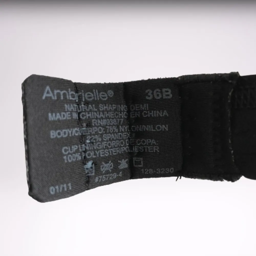 Ambrielle Demi Bra Black 36B Size 36 C - Image 5