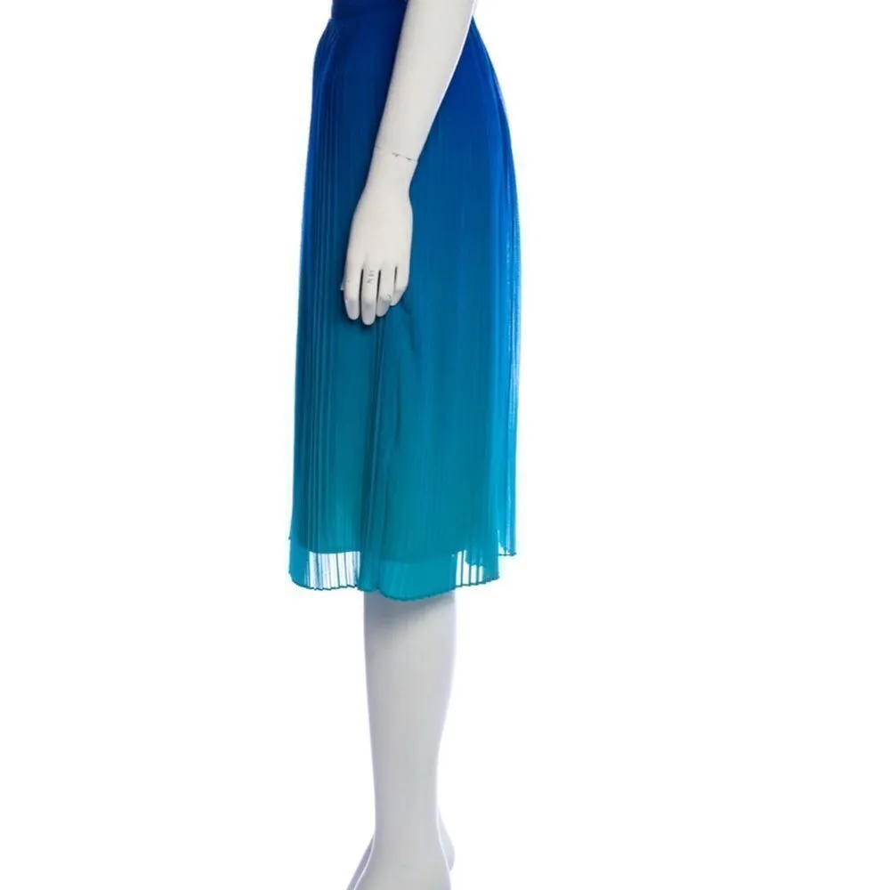 H by Halston SZ L Pleated Accents gradient blue Knee-Length Skirt - Image 2