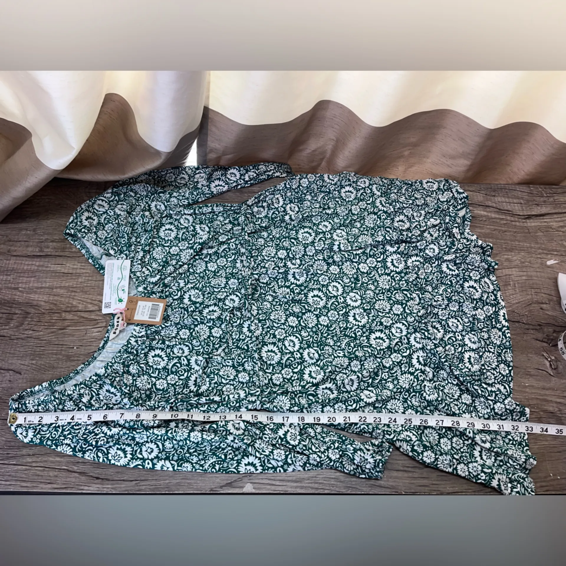 NWT Boden‎ Scoop Tiered Jersey Mini Dress Bottle Green Bloom Cascade Size US 4 - Image 7