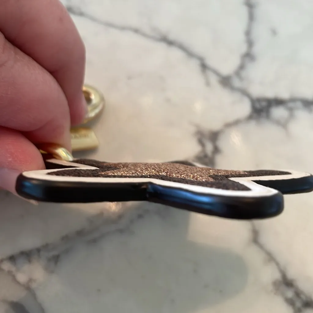 Coach Leather Glitter Bag Charm Keychain - Image 3
