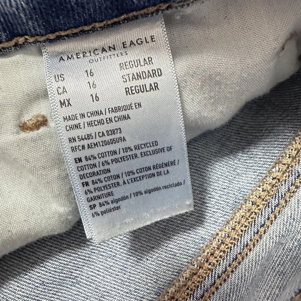 American Eagle Jeans Womens Mom Distressed Holes In Knees High Rise Size 16R - Image 6