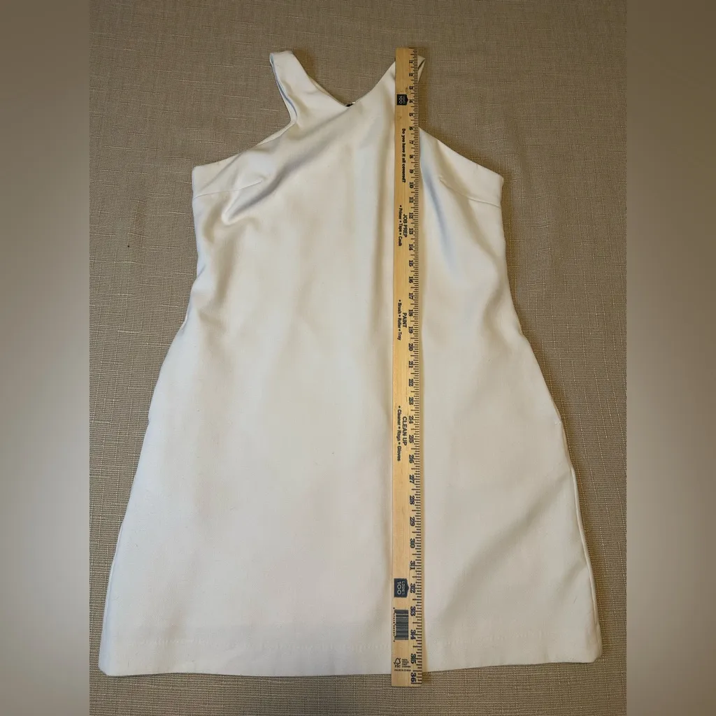 BAR III WHITE Halter Cut-In Armhole A-Line Skirt Mini Dress sz LARGE $79.50 - Image 5
