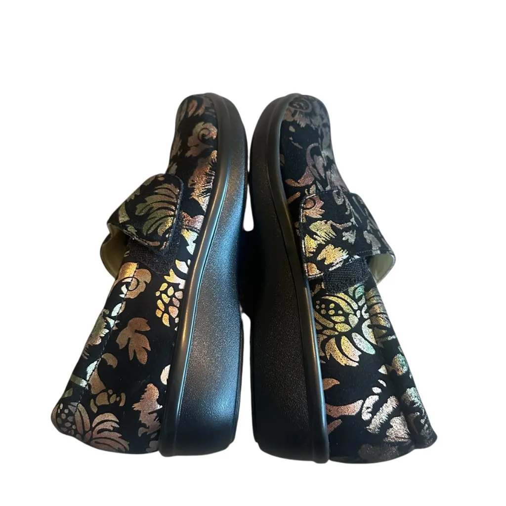 Alegria Women Lauryn Regal Gold Copper Floral Clog Shoes Nursing Size 37 6.5 - Image 8