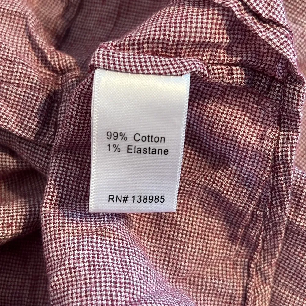 Purnell Shirt Womens Medium Red White Houndstooth Long Sleeve Button Front - Image 9