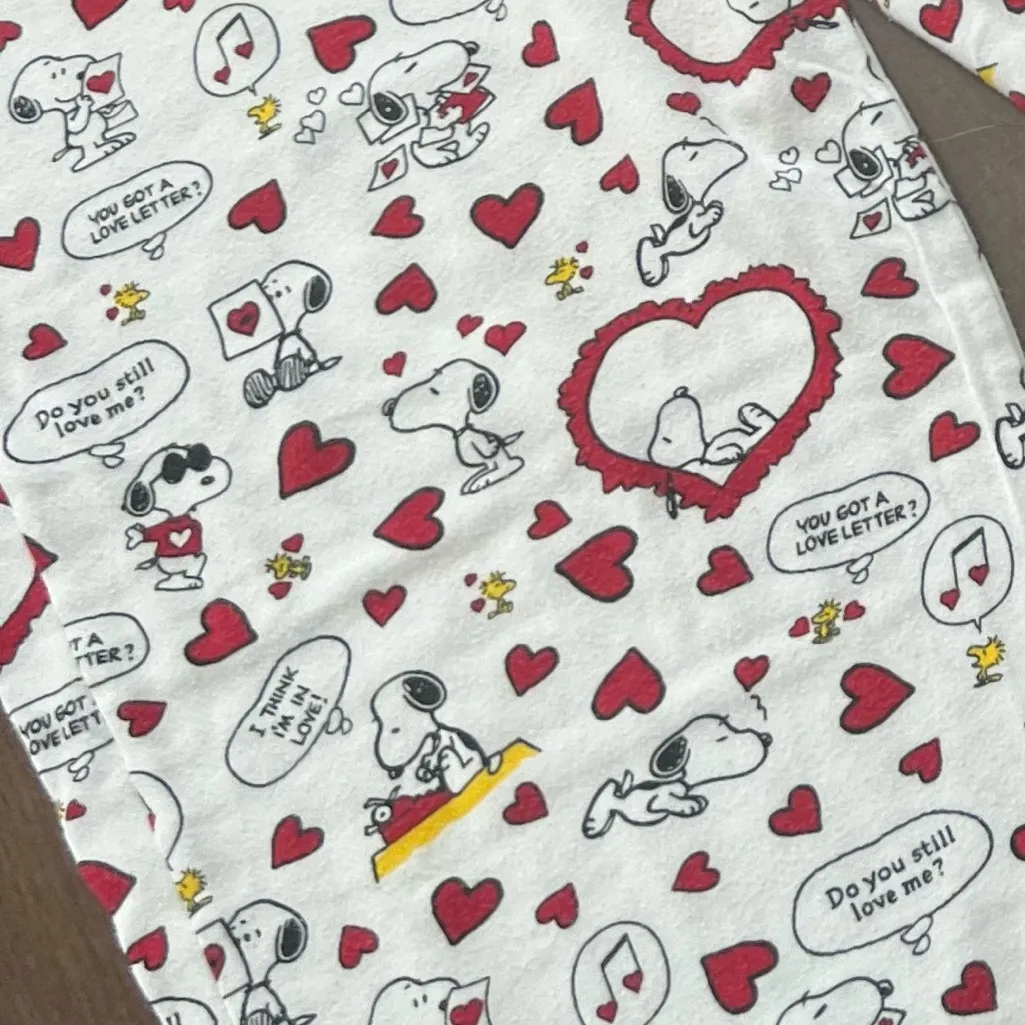 Snoopy Peanuts Valentine Pajama Lounge Pants size M White Size M - Image 7