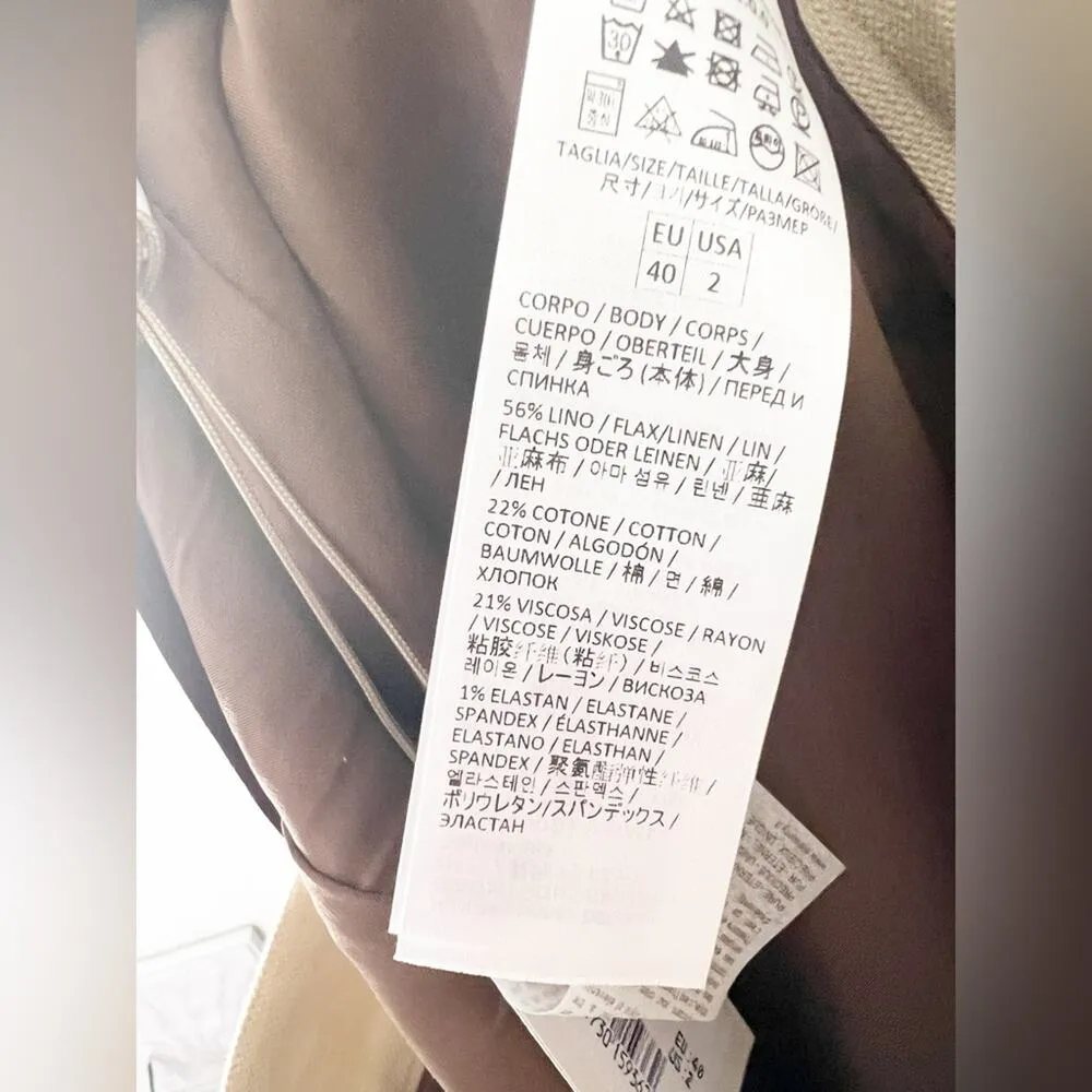 Eleventy Platinum Beige Linen Pleated Knee Length A - Image 4