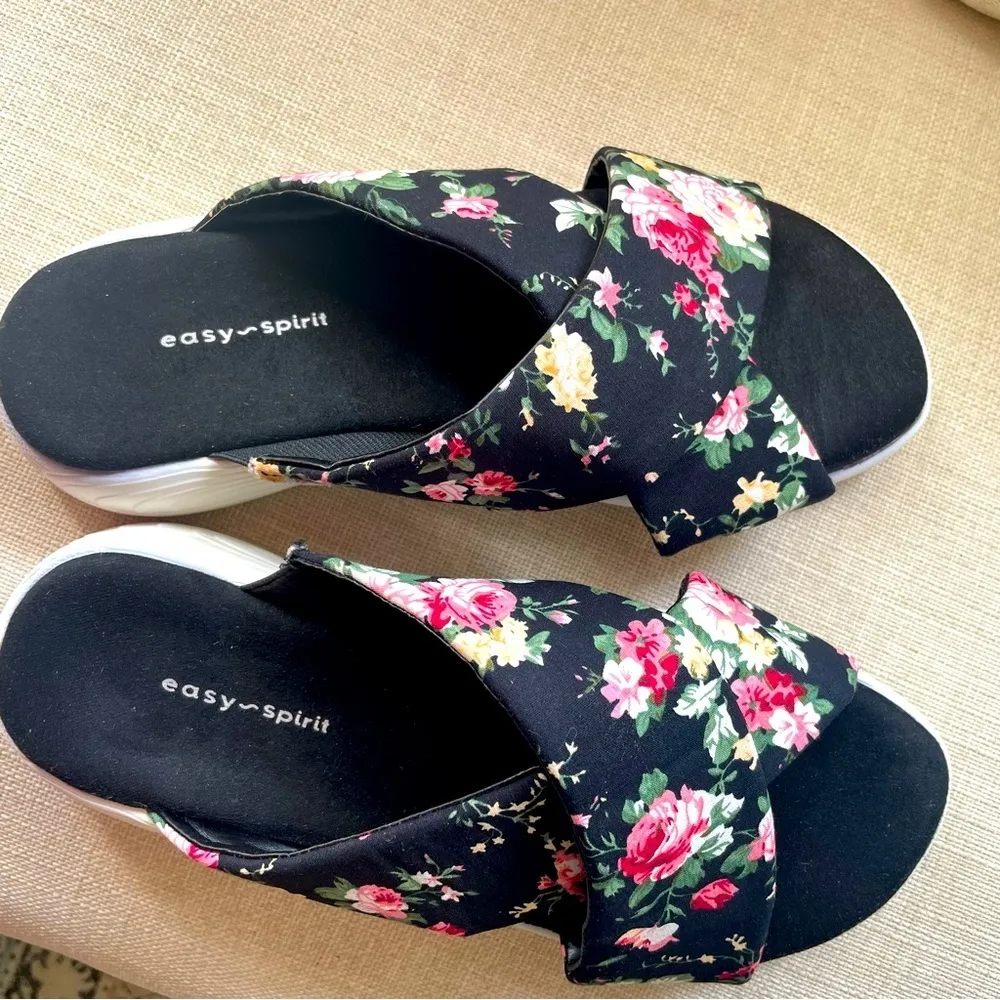 Easy spirit floral slip on sandals - Image 6
