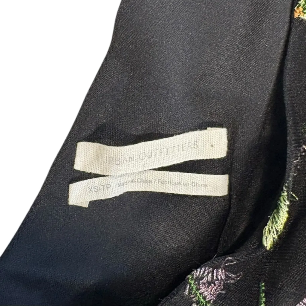 URBAN OUTFITTERS Floral Romper  Women’s Extra Small Black Whimsigoth Fairycore - Image 3