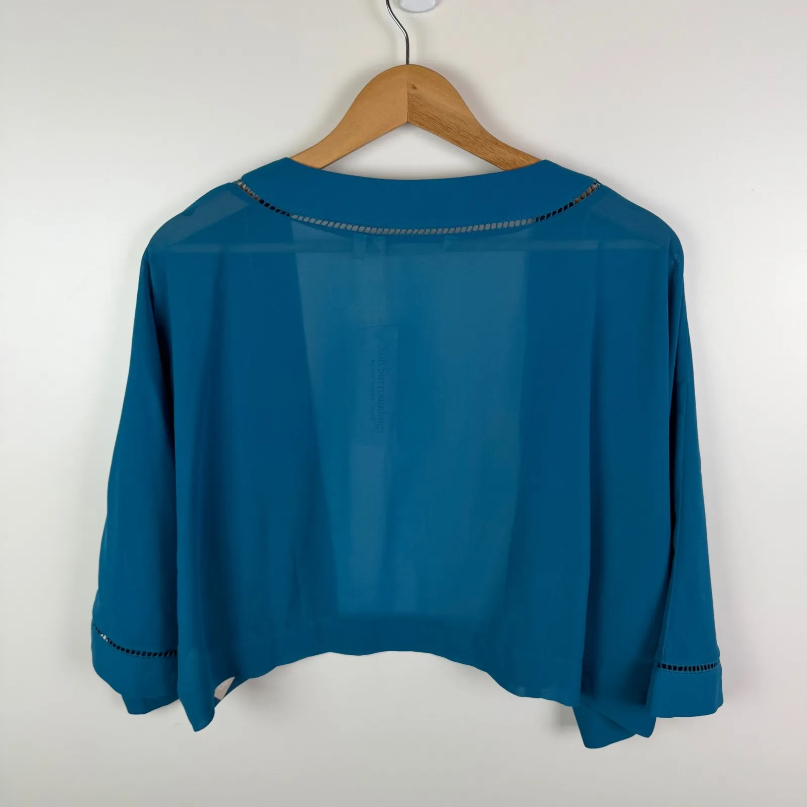 NWT Soft Surroundings Cati Topper Large Teal Reef Sheer Cardigan Lightweight - Image 4