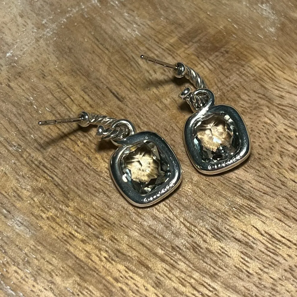 David Yurman Prasiolite & Diamond Labyrinth Drop Earrings - Image 12