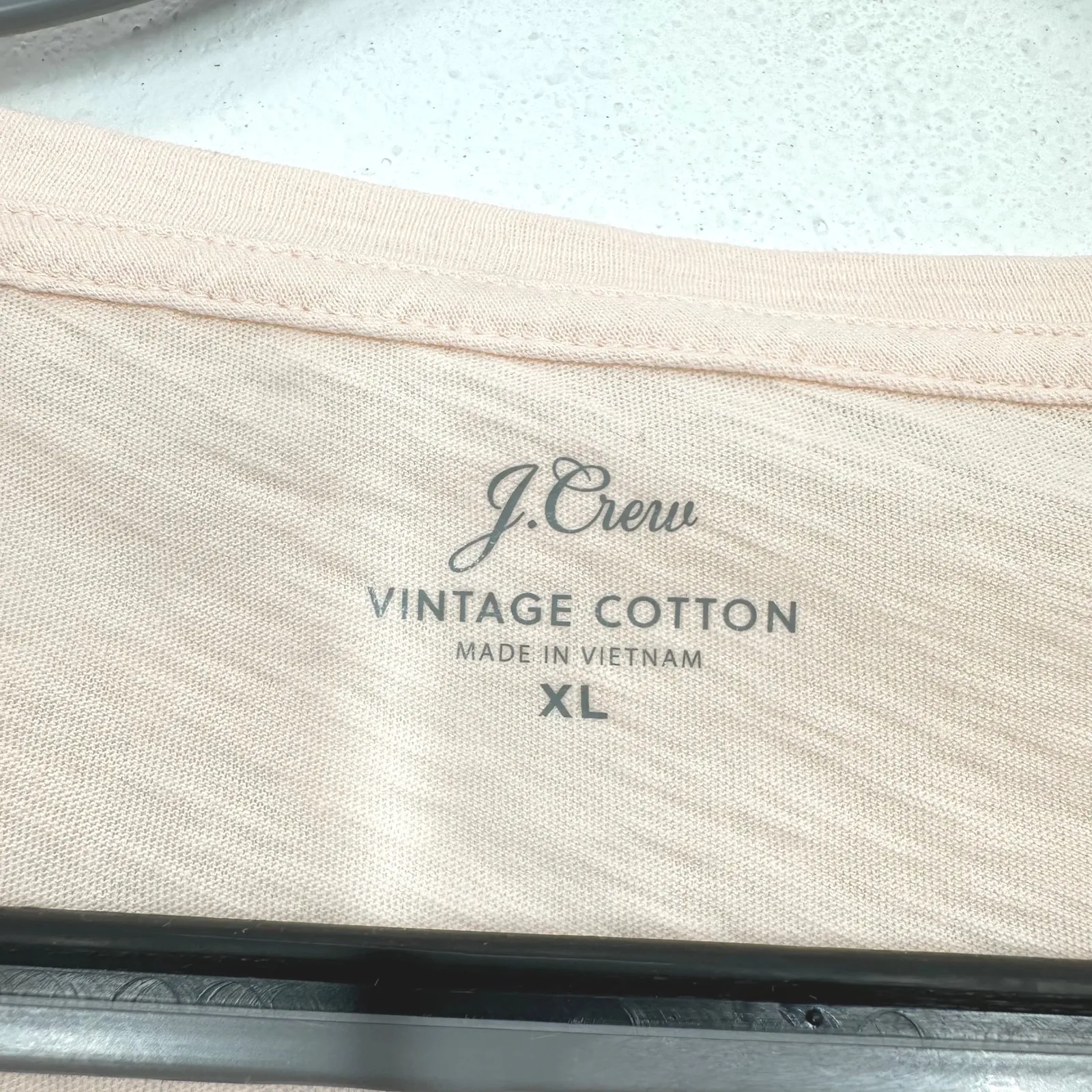 J Crew Vintage Cotton V Neck T Shirt Women's XL Pale Pink Soft Everyday Basic - Image 7