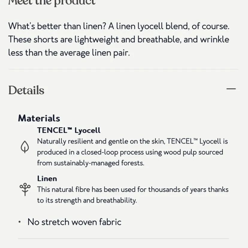 Tentree Linen Blend City Short | Size Medium - Image 6