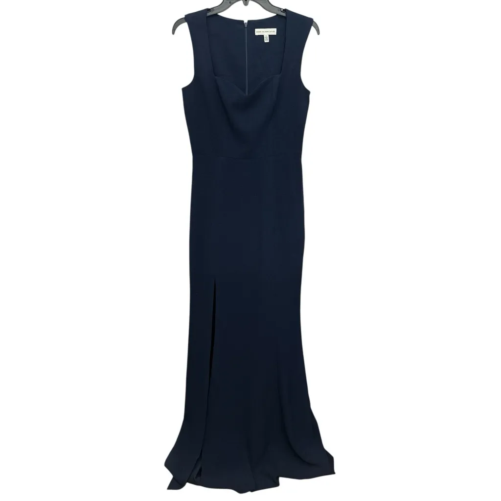 Dress The Population Monroe Side Slit Gown Size Medium In Midnight Blue Formal - Image 3